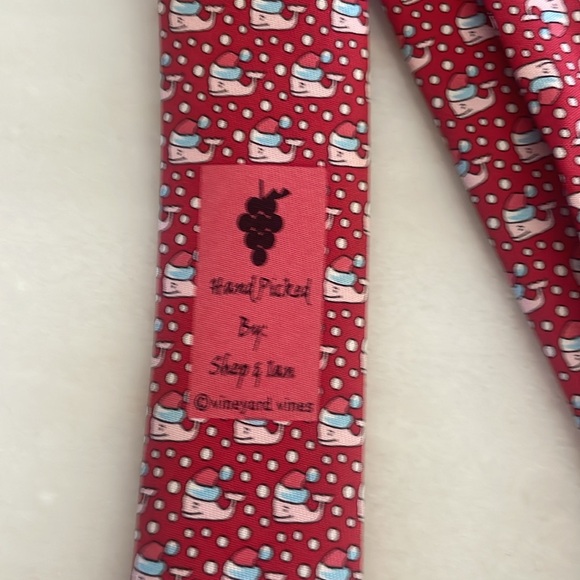 VINEYARD VINE'S Boys Santa SILK Neck Tie Red Christmas - Picture 6 of 7